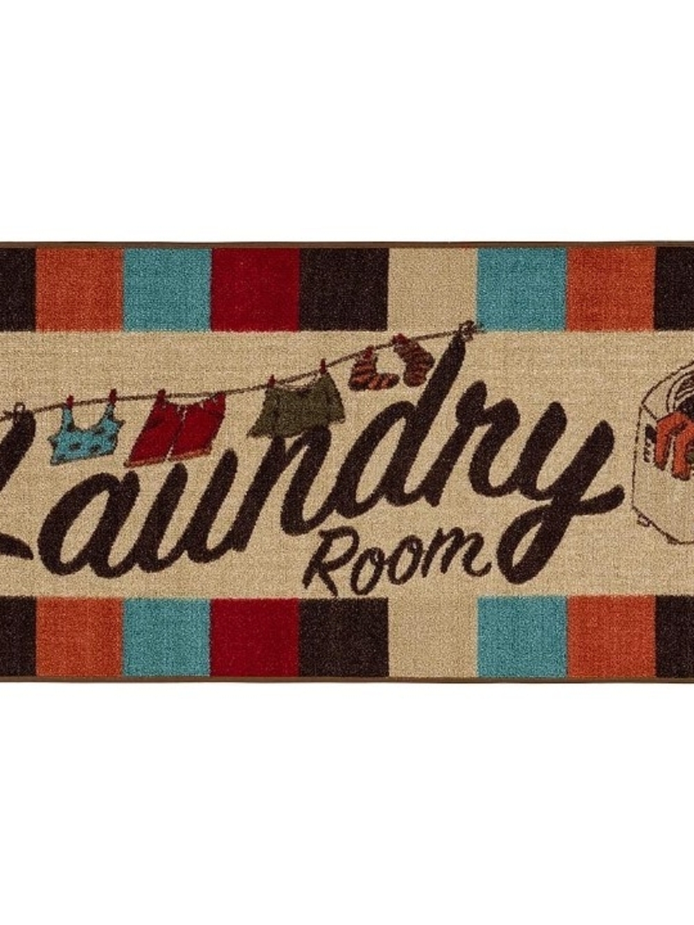 Ottomanson 20" x 59" Oval Laundry Room Rug - Non-Slip Mat for Laundry & Mudroom